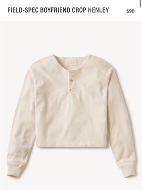 Buck Mason Field-Spec Boyfriend Crop Henley